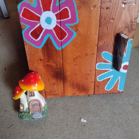 Handcrafted Wooden Gnome Door For Tree or Wall Decor, Indoor, or Outdoor - Picture 3 of 3